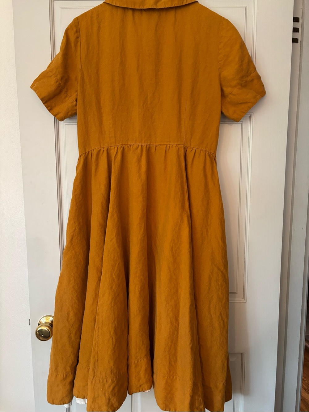 Son De Flor Mustard Peter Pan Collar Midi Dress - Picture 6 of 6
